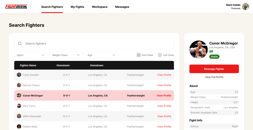 Fightbook project banner image